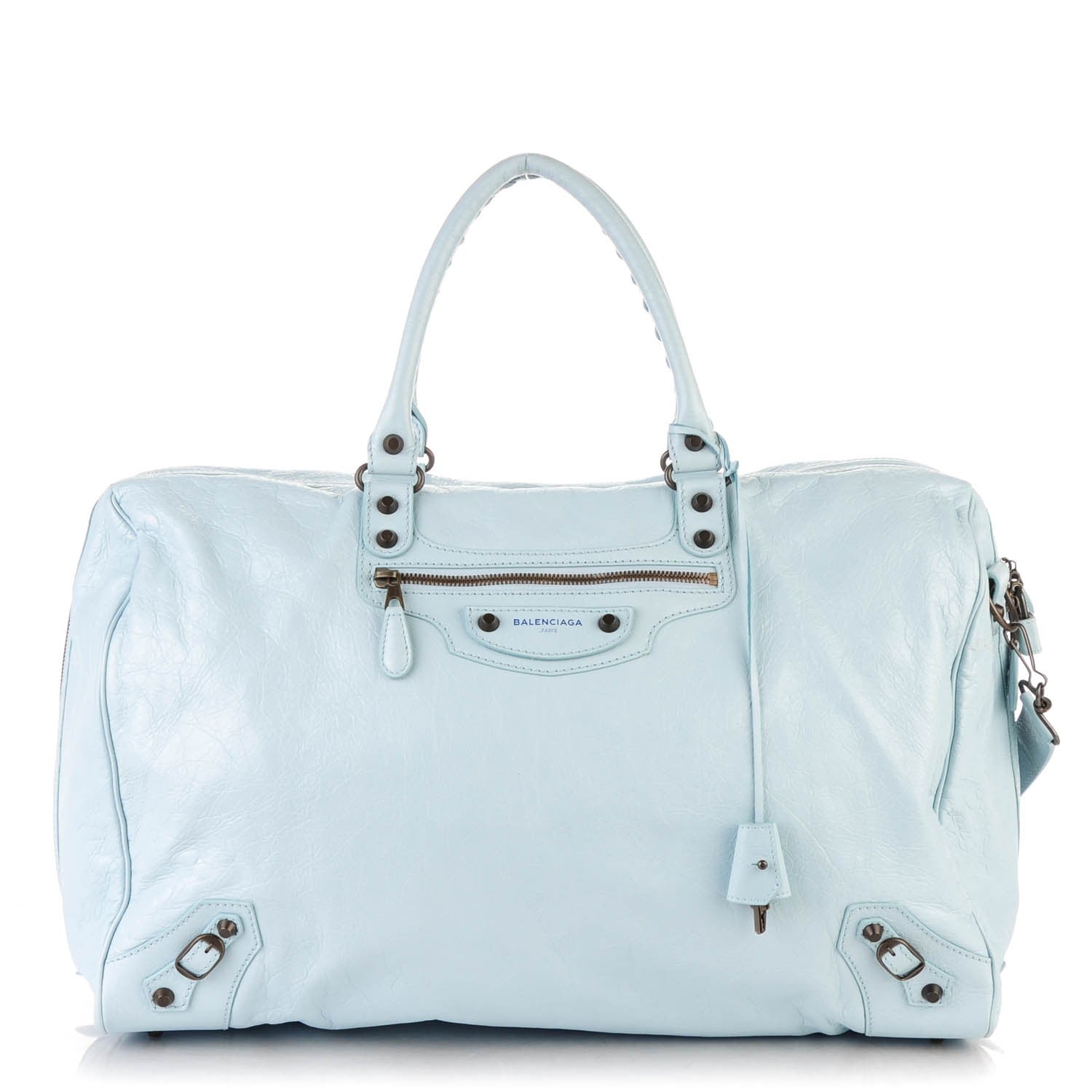 Balenciaga Agneau 24Hour Voyage Travel Bag Bleu Dragee 1 of 7