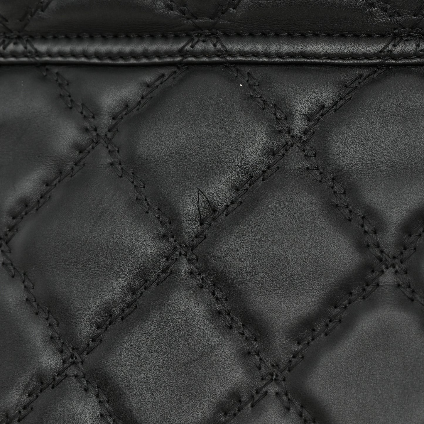 Calfskin Double Stitch Large Hamptons Flap Bag Black