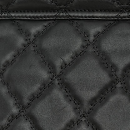 Chanel Calfskin Double Stitch Large Hamptons Flap Bag Black 17 of 19