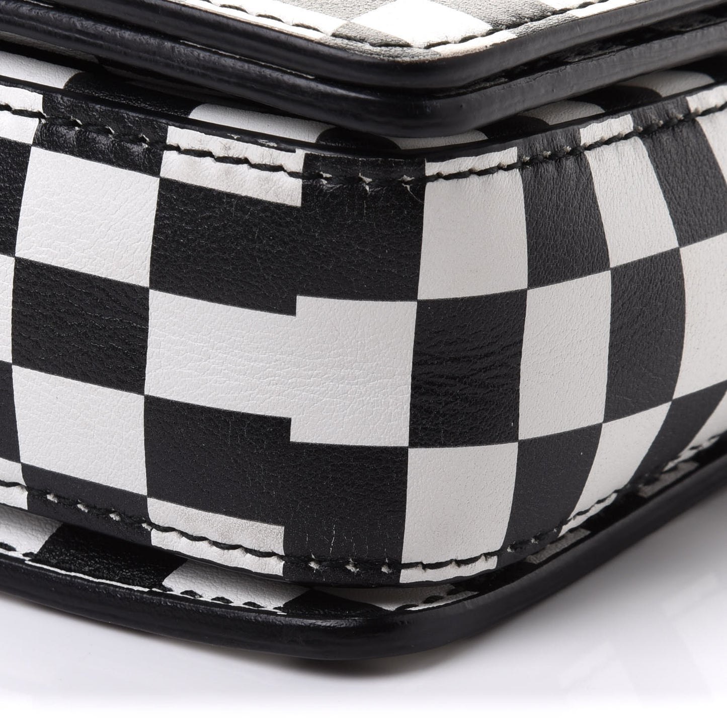 Smooth Calfskin Checkered Dio(r)evolution Flap Bag Black White