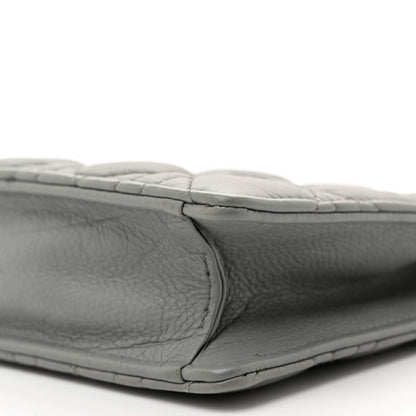 Christian Dior Calfskin Cannage Caro Zipped Pouch With Chain Grey 10 of 10