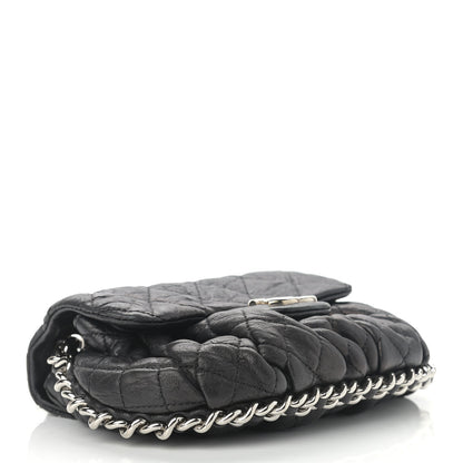 Chanel Washed Lambskin Quilted Mini Chain Around Messenger Black 4 of 10