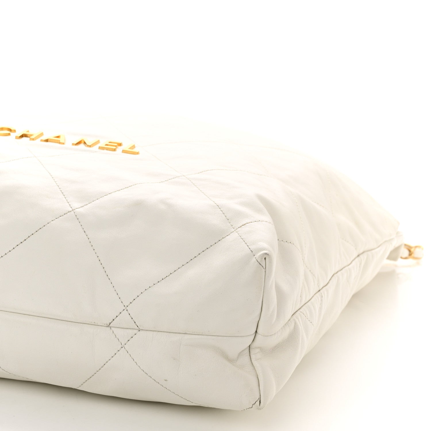 Chanel Shiny Calfskin Quilted Large Chanel 22 White 11 of 13