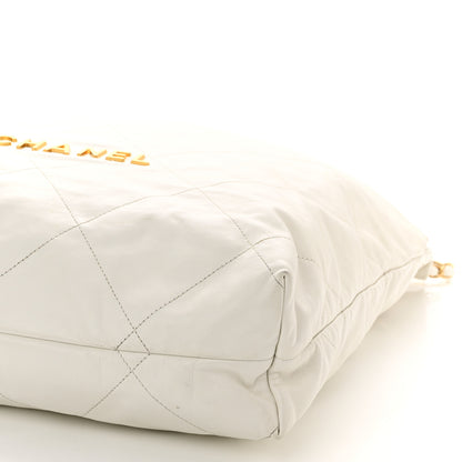Chanel Shiny Calfskin Quilted Large Chanel 22 White 11 of 13