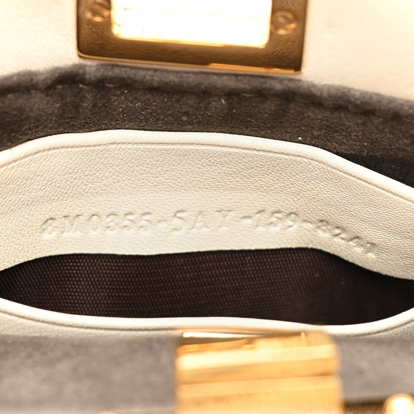 Shearling Shiny Nappa Micro Peekaboo Iconic Satchel White