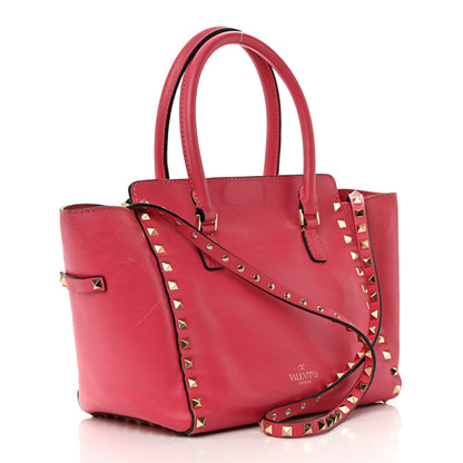 Valentino Garavani Vitello Small Rockstud Double Handle Tote Framboise 3 of 33
