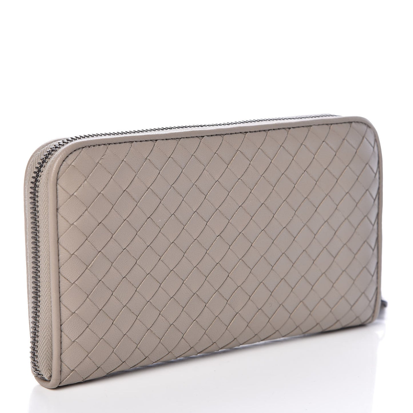 Nappa Intrecciato Zip Around Wallet Fume