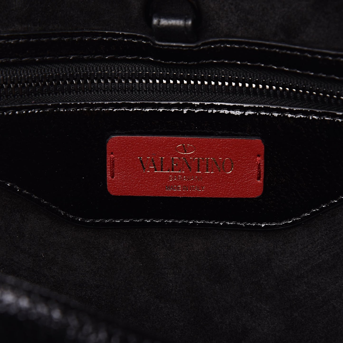 Patent Pebbled Calfskin Small Demilune Double Handle Satchel Black