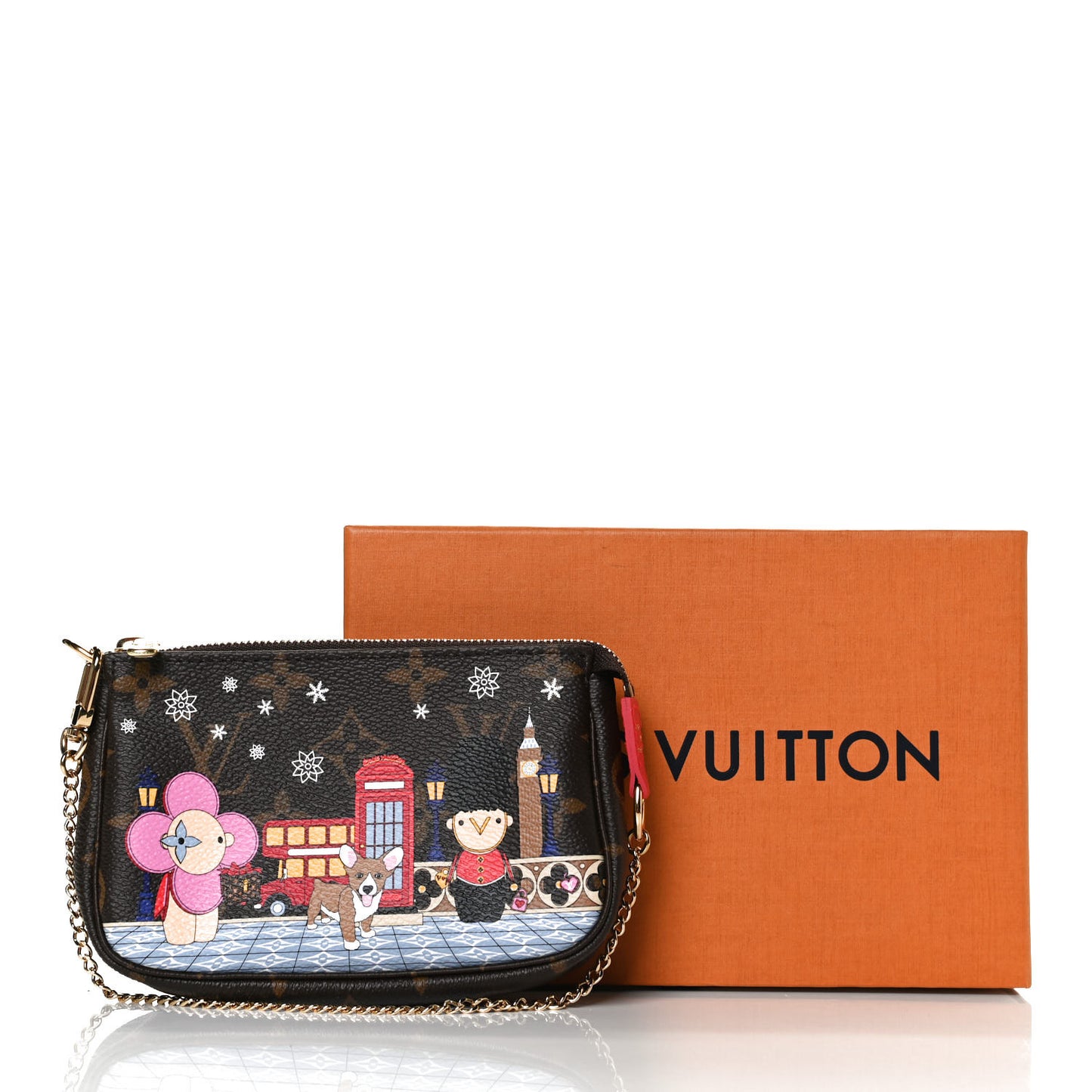 Monogram 2021 Christmas Animation London Mini Pochette Accessories Red