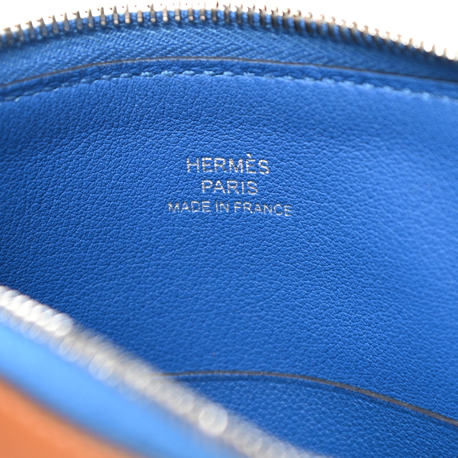 Hermes Swift Couverture Nouvelle Carre Pocket Pouch Gold Bleu Encre 6 of 9