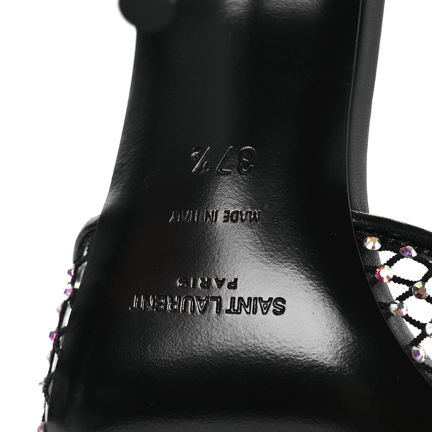 Mesh Strass Giqua 95 Mule Sandals 37.5 Black