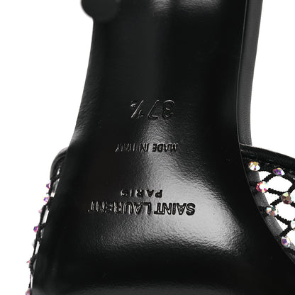 Saint Laurent Mesh Strass Giqua 95 Mule Sandals 37.5 Black 8 of 9