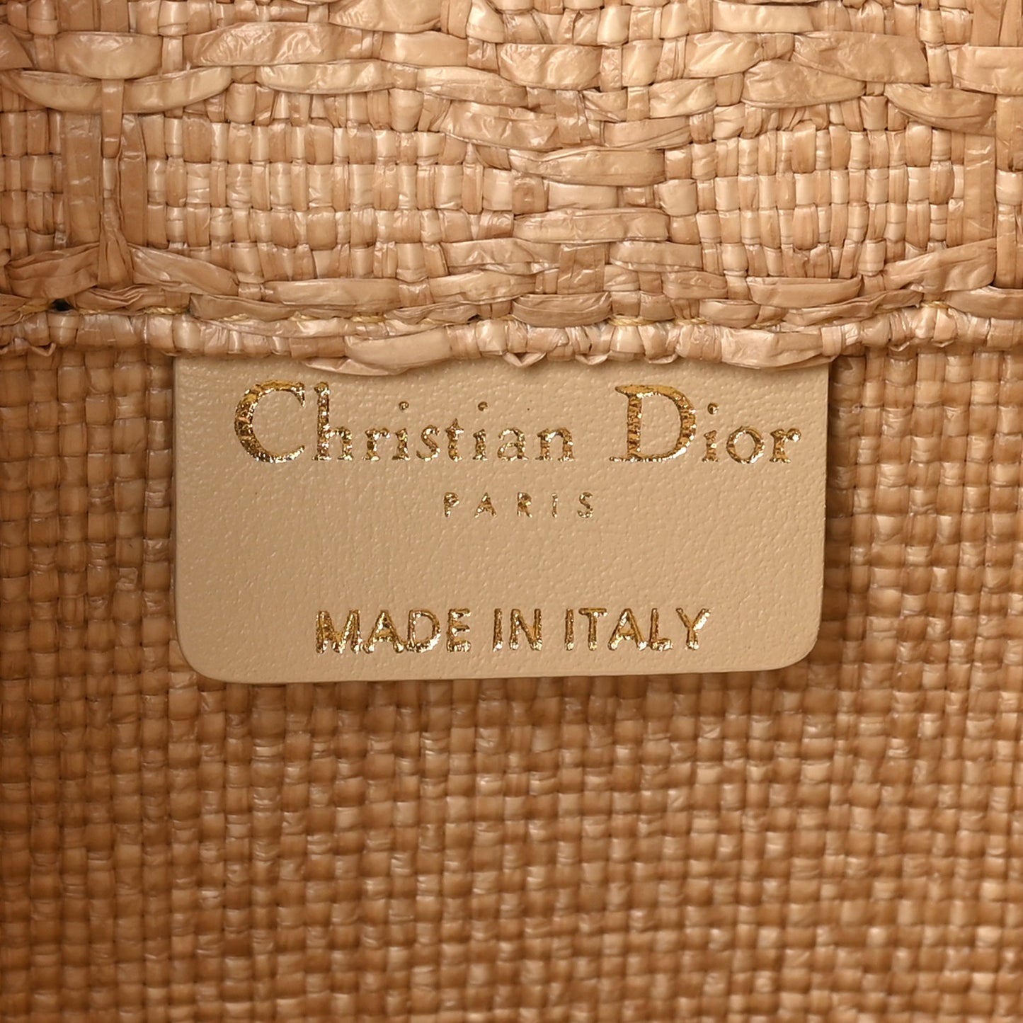 Raffia Cannage Medium Book Tote Natural