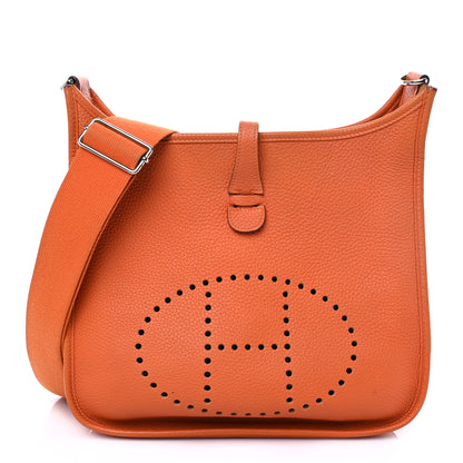 Hermes Taurillon Clemence Evelyne III PM Orange 1 of 12