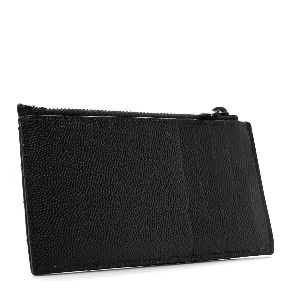 Grain De Poudre Matelasse Chevron Monochrome Fragments Zippered Card Case Black