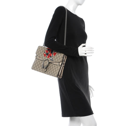 Gucci GG Supreme Monogram Kingsnake Embroidered Medium Dionysus Shoulder Bag Beige 3 of 15