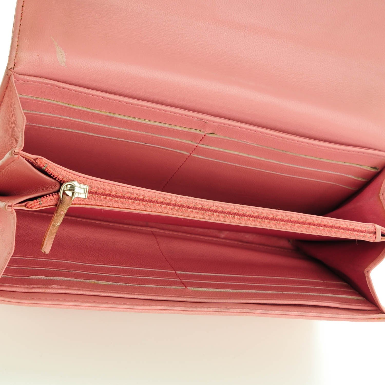 Chanel Lambskin Embossed Camellia Large Gusset Flap Wallet Pink 10 of 14