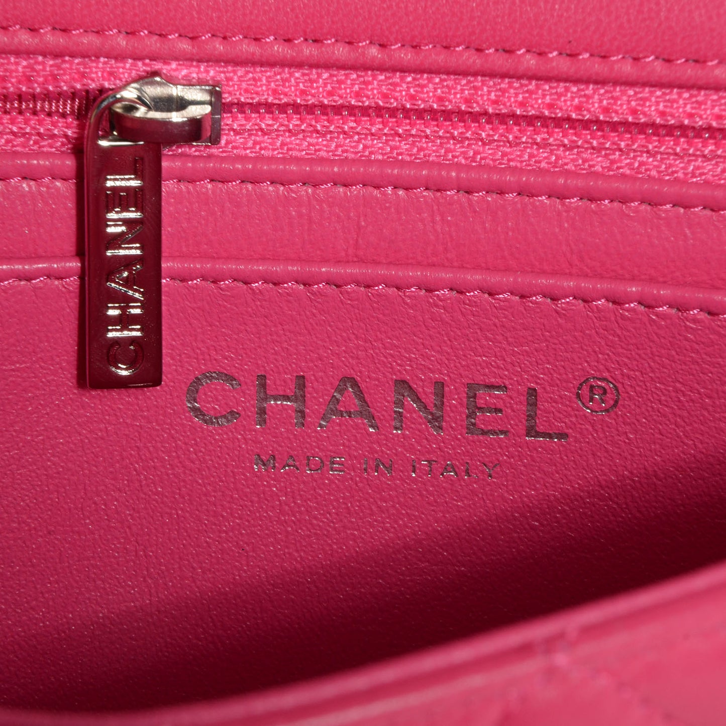 Lambskin Quilted Mini Flap Dark Pink