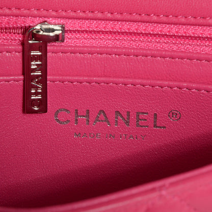 Chanel Lambskin Quilted Mini Flap Dark Pink 7 of 9