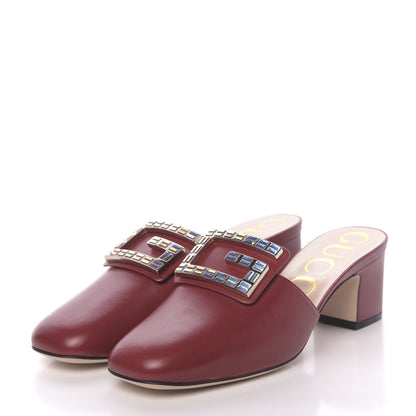 Gucci Malaga Kid Crystal Square G Madelyn Mules 37 Romantic Cerise 3 of 10