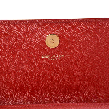 Saint Laurent Grain De Poudre Small Monogram Kate Satchel Red 7 of 10
