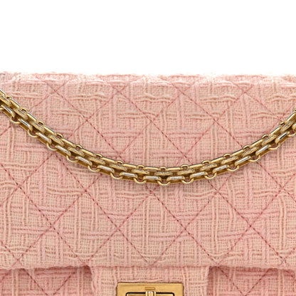 Chanel Wool Tweed Quilted 2.55 Reissue 225 Flap Light Pink 9 of 14