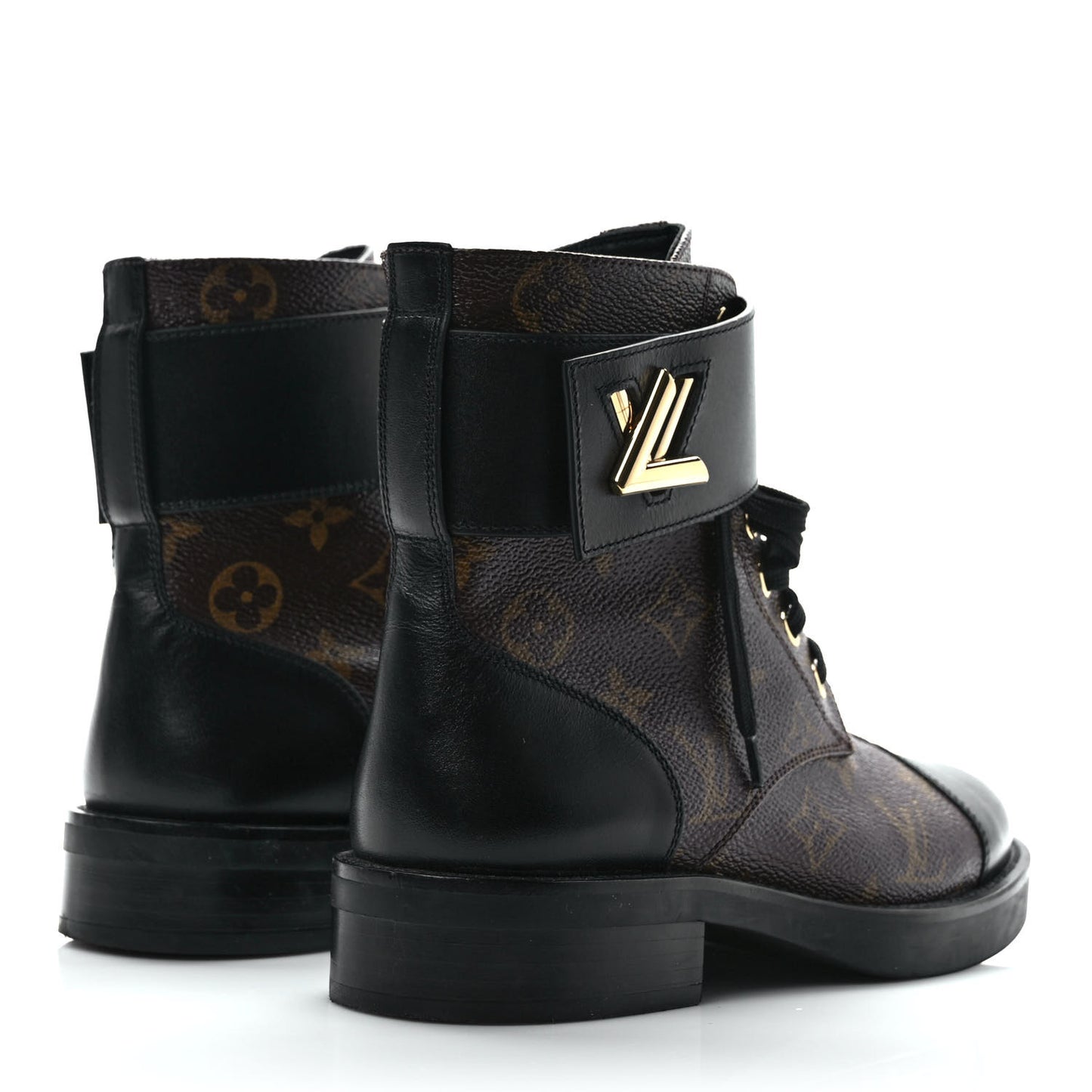 Calfskin Monogram Wonderland Flat Ranger Boots 35.5 Black