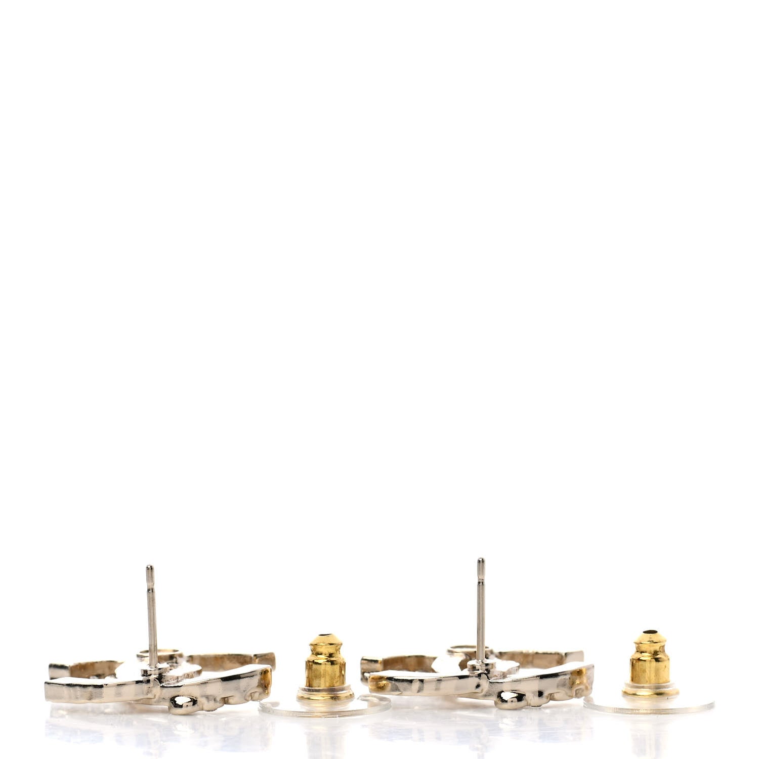 Chanel Crystal CC Earrings Silver 3 of 5