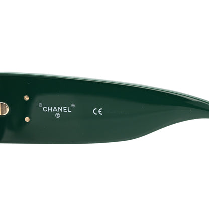 Chanel Acetate Quilted CC Pilot Sunglasses 71465A Blue Green 5 of 8