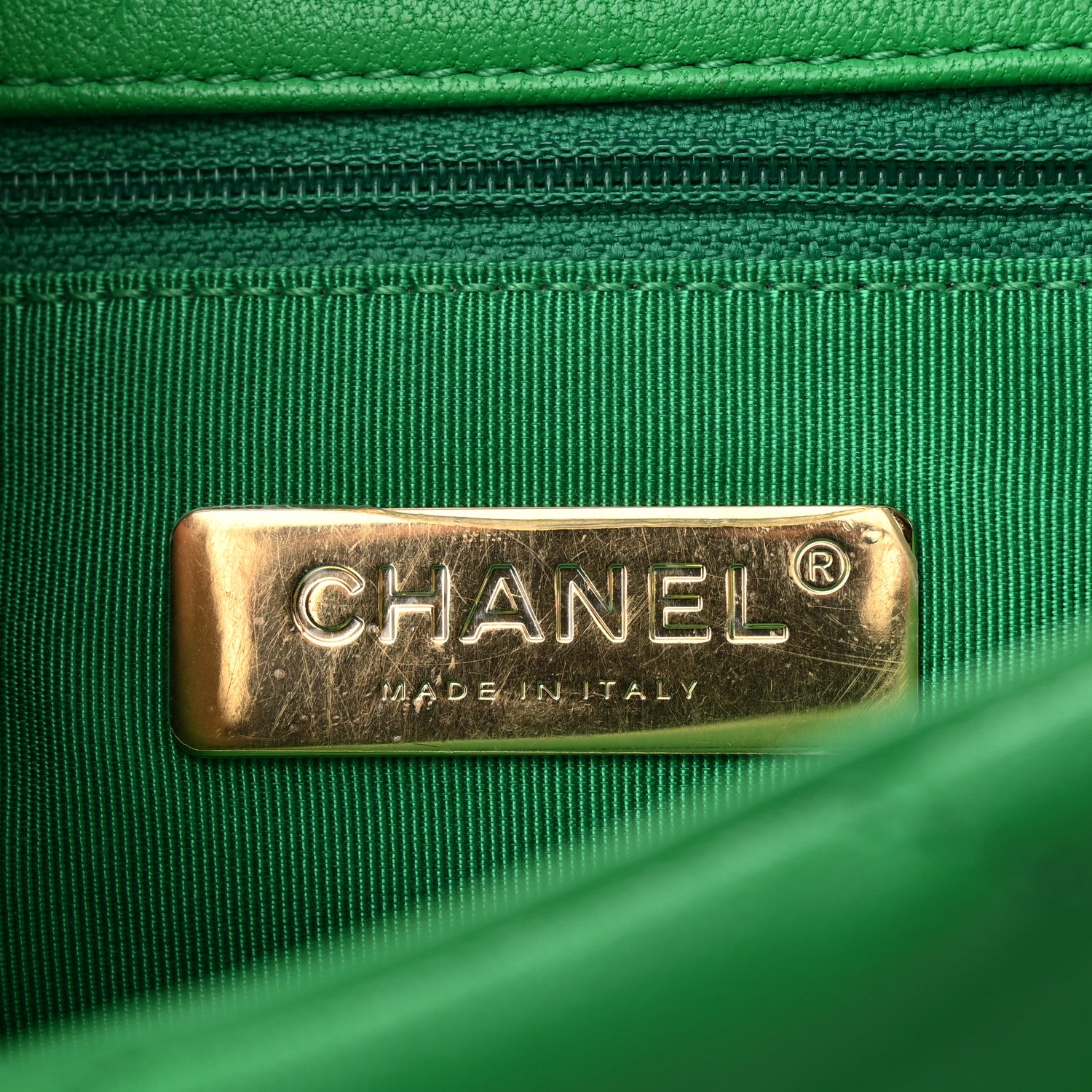 Chanel Lambskin Quilted Medium Chanel 19 Flap Green 6 of 11