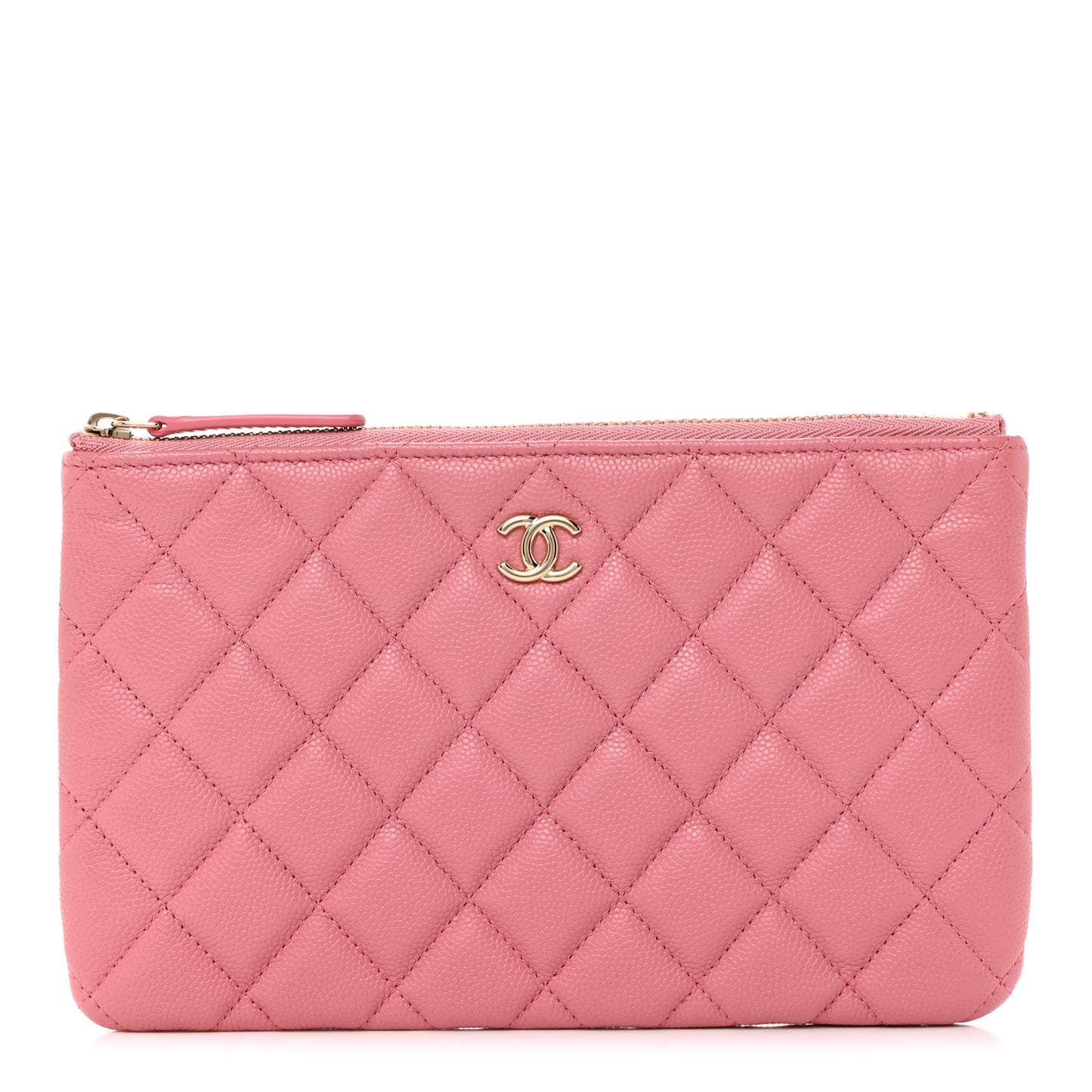 Caviar Quilted Cosmetic Case Pink