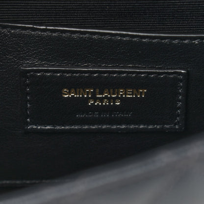 Saint Laurent Grain De Poudre Textured Mixed Matelasse Triquilt Small Monogram Satchel Dark Smoke 6 of 8