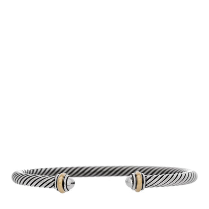 David Yurman Sterling Silver 18K Yellow Gold 4mm Cable Classics Bracelet 1 of 4