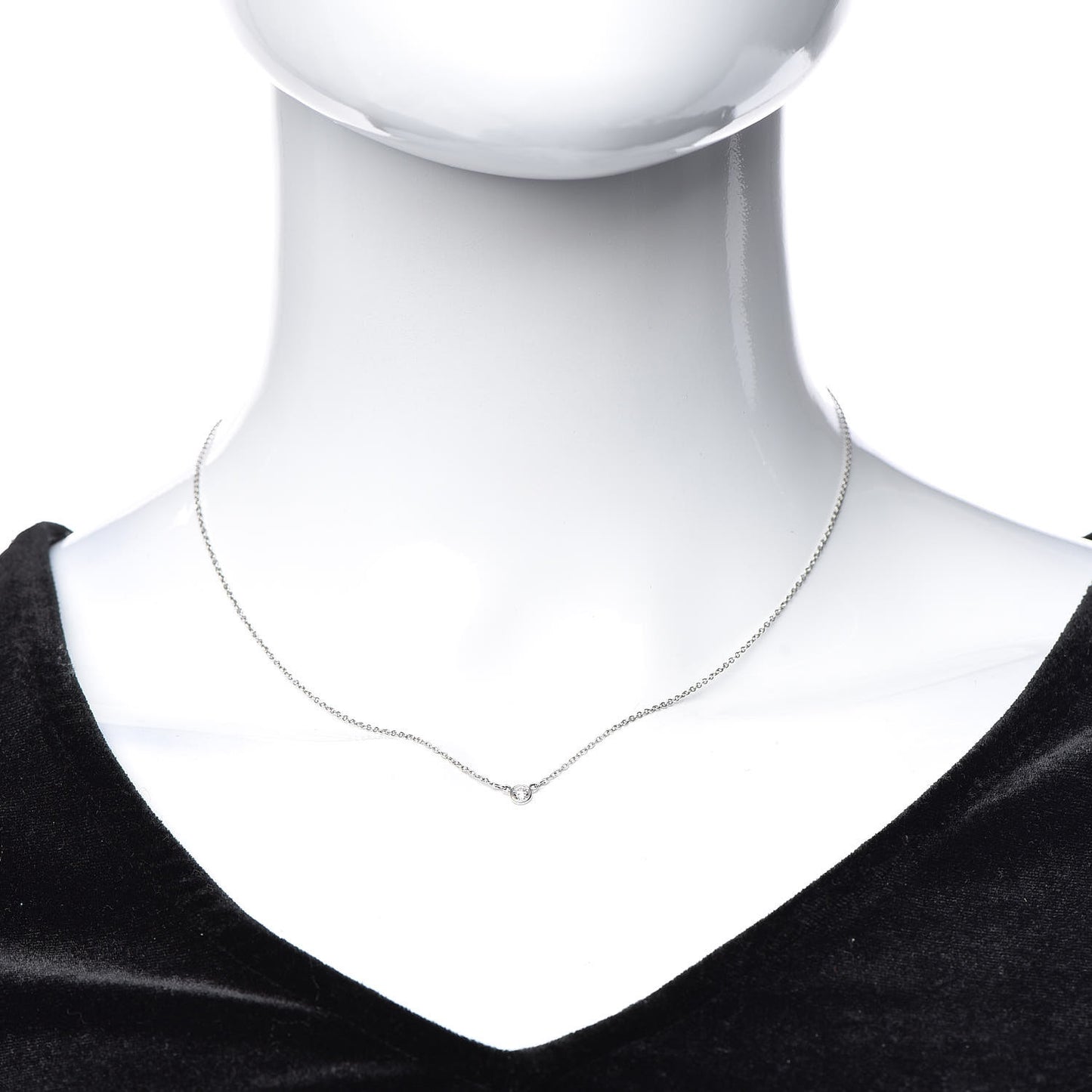 Platinum Diamond .12ct Elsa Peretti Diamonds by the Yard Pendant Necklace