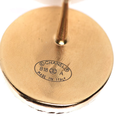 Chanel CC Button Earrings Gold 3 of 5
