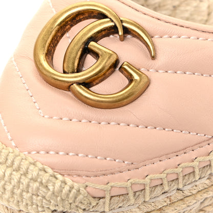 Gucci Nappa Matelasse GG Marmont Ankle Wrap Platform 35/120mm Espadrille Wedges 37.5 Skin Rose 9 of 14