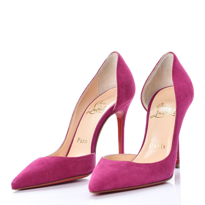Christian Louboutin Veau Velour Iriza 100 Pumps 34 Eveque 3 of 8