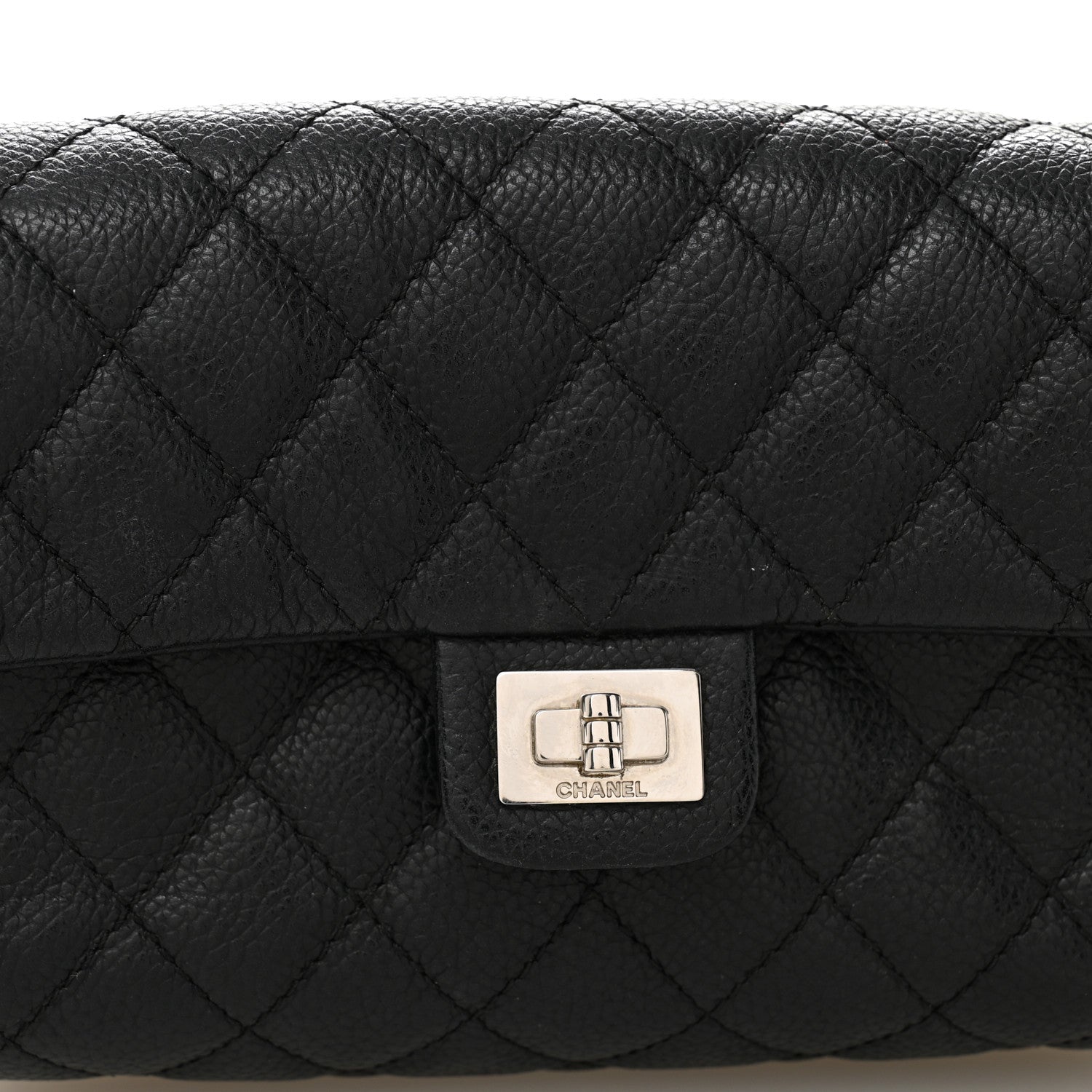 Chanel Grained Calfskin Quilted 2.55 Reissue Flap Belt Bag Clutch Black 8 of 11