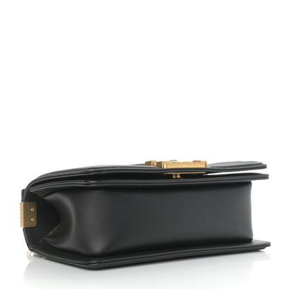 Chanel Calfskin Small Boy Logo Top Handle Flap Black 4 of 9