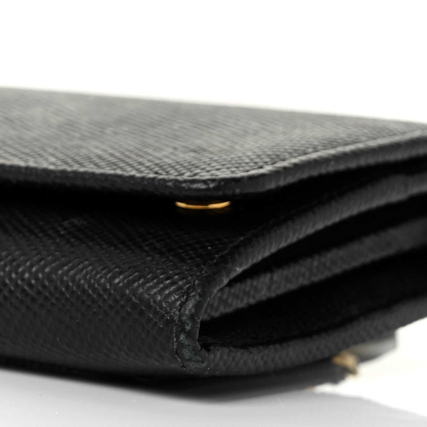 Saffiano Metal Continental Flap Wallet Black