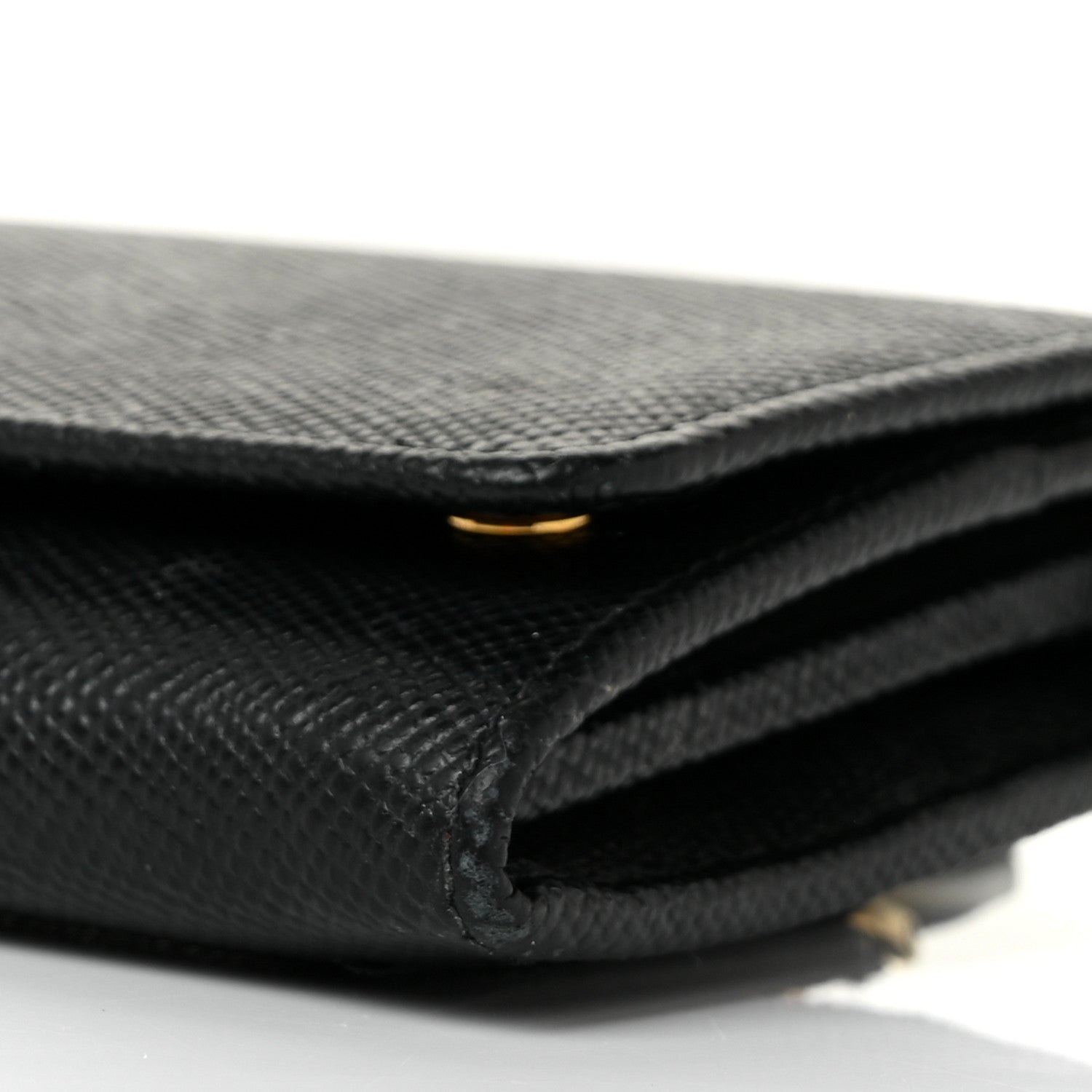 Prada Saffiano Metal Continental Flap Wallet Black 8 of 8