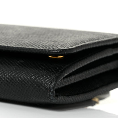 Prada Saffiano Metal Continental Flap Wallet Black 8 of 8