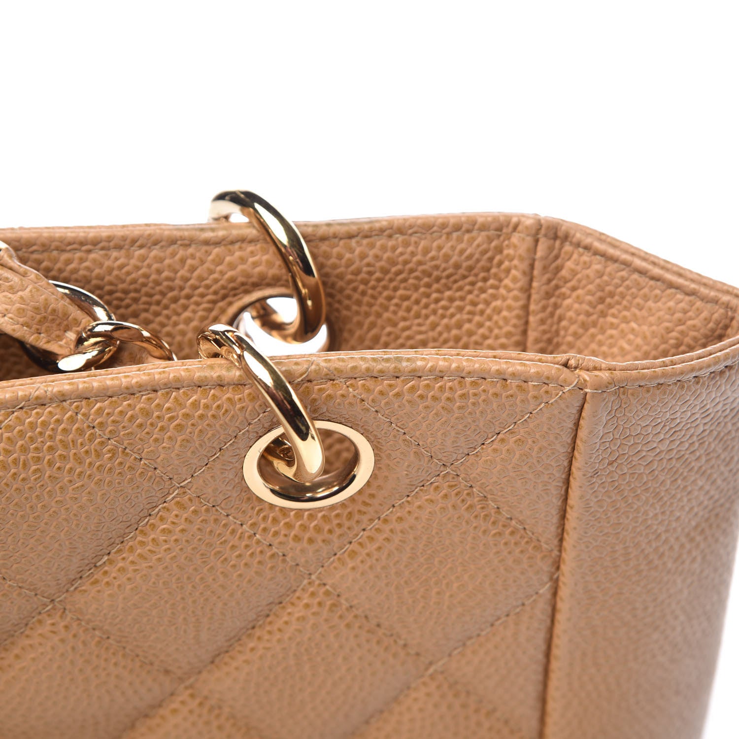 Chanel Caviar Quilted Petit Shopping Tote PST Dark Beige 9 of 14
