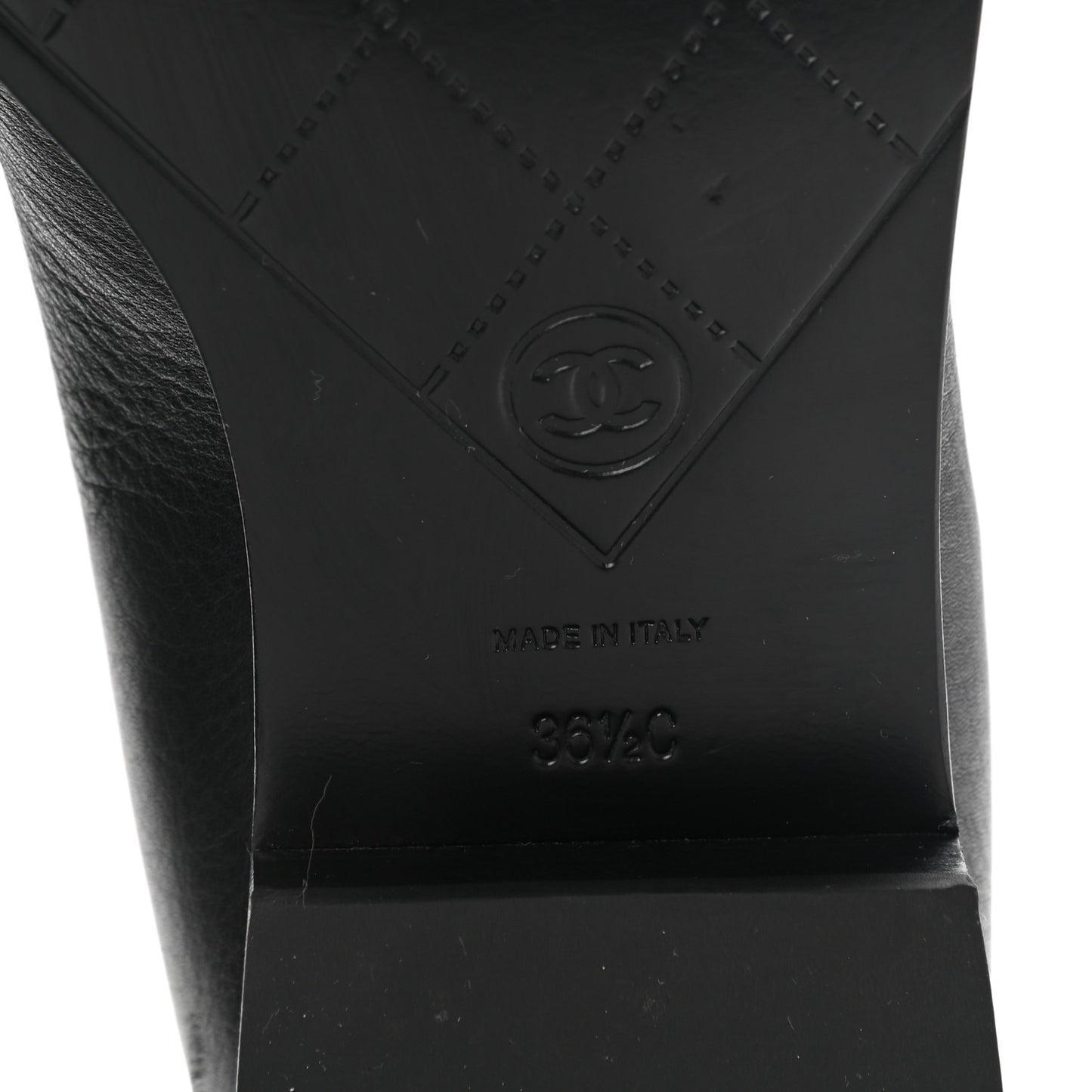 Calfskin CC Mocassin Loafers 36.5 Black