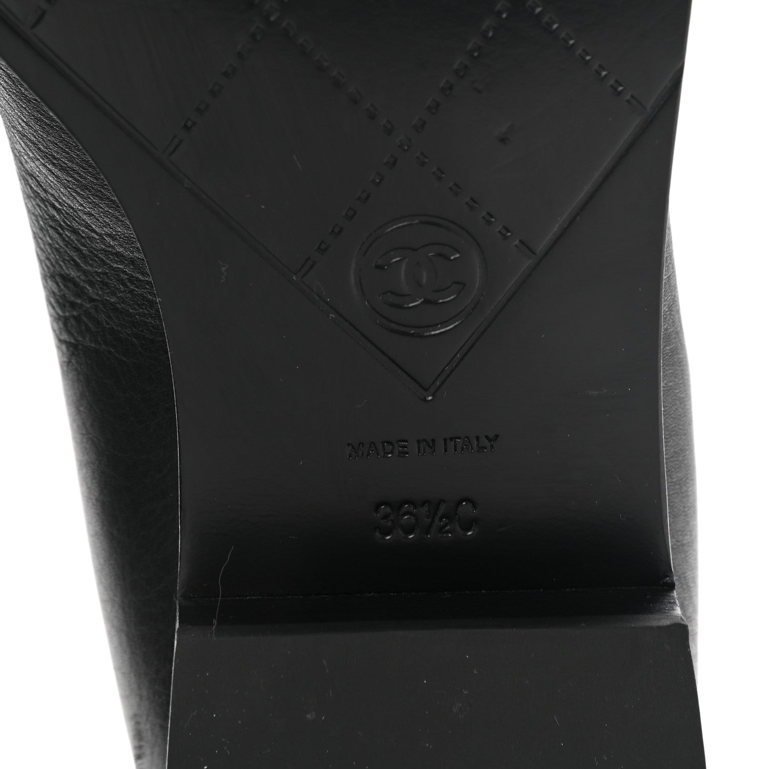 Chanel Calfskin CC Mocassin Loafers 36.5 Black 6 of 11