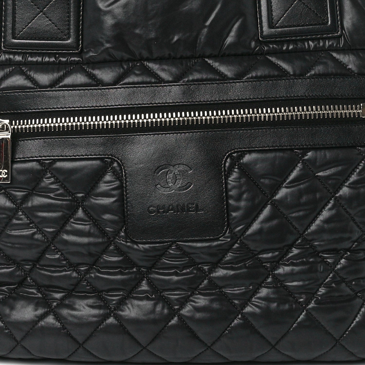 Chanel Nylon Quilted Large Coco Cocoon Tote Black 8 of 11