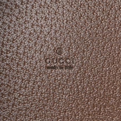 Gucci GG Supreme Monogram Textured Dollar Calfskin Studded Padlock Hexagon Top Handle Case Beige Ebony New Acero 6 of 11