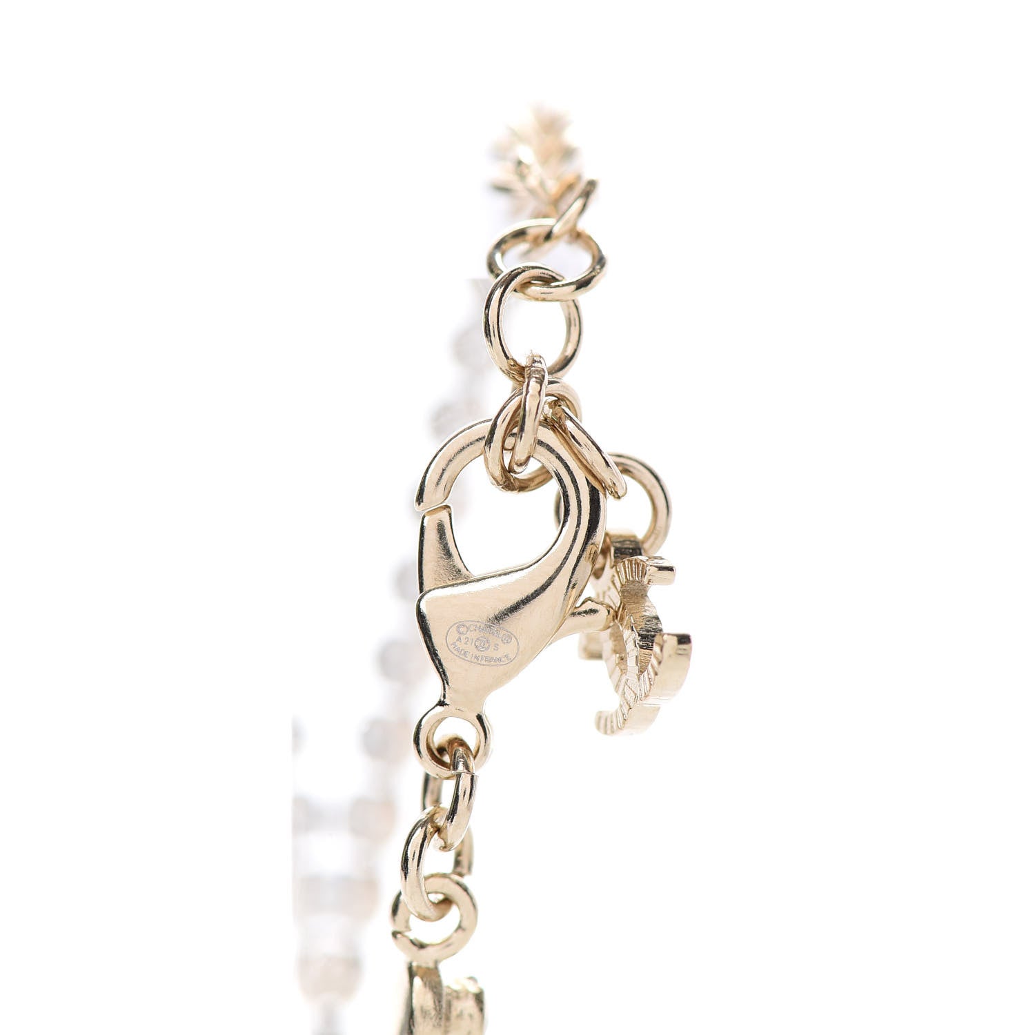 Chanel Crystal CC Chain Bracelet Gold 5 of 6