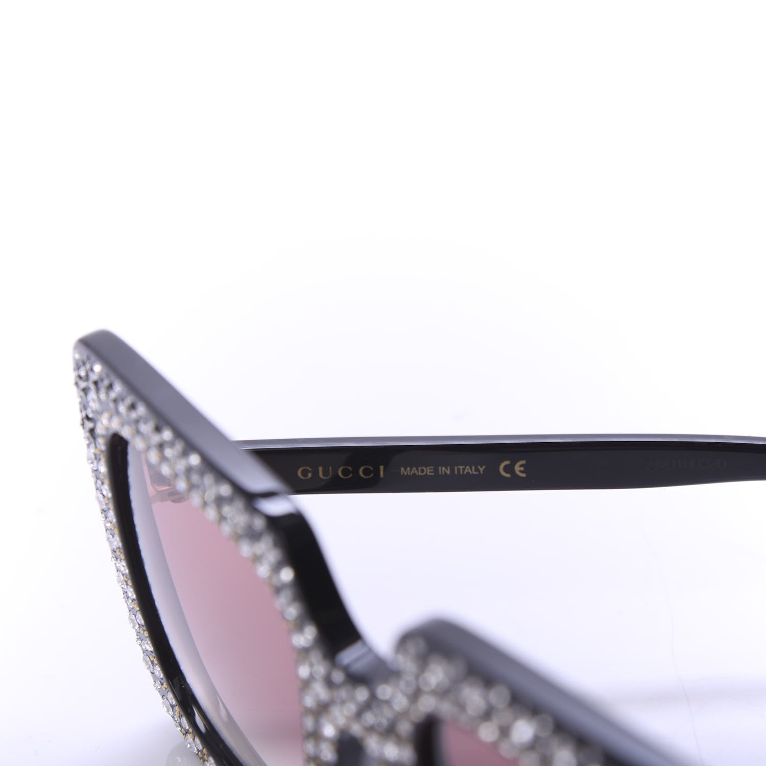 Gucci Acetate Crystal Oversize Sunglasses GG0148S Black 6 of 8