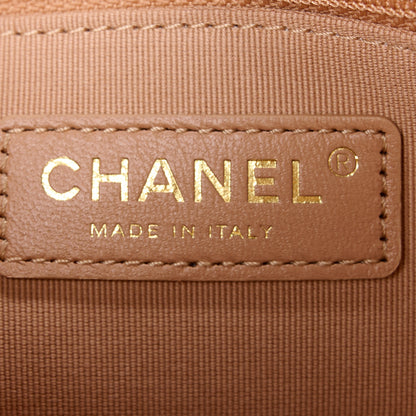 Chanel Shiny Lambskin Quilted Shiny Coco Clutch With Chain Dark Beige 6 of 10